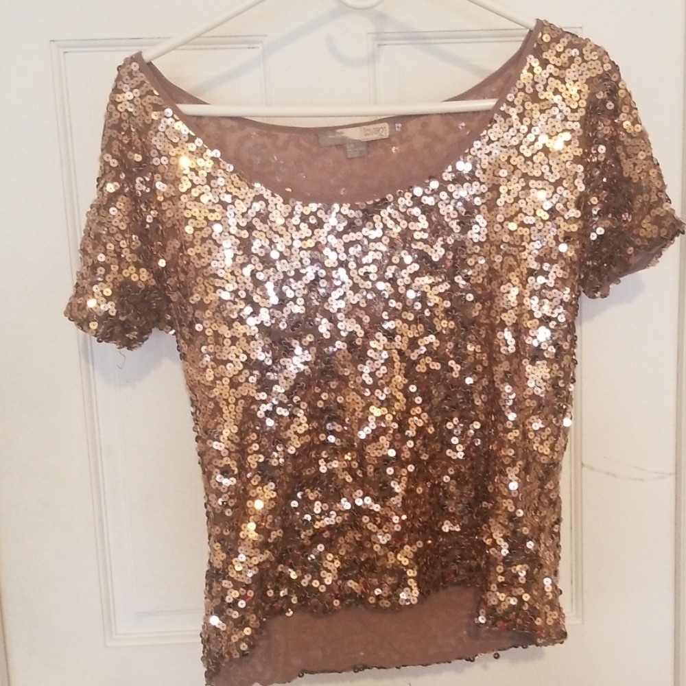 Rose Gold Sequined Top